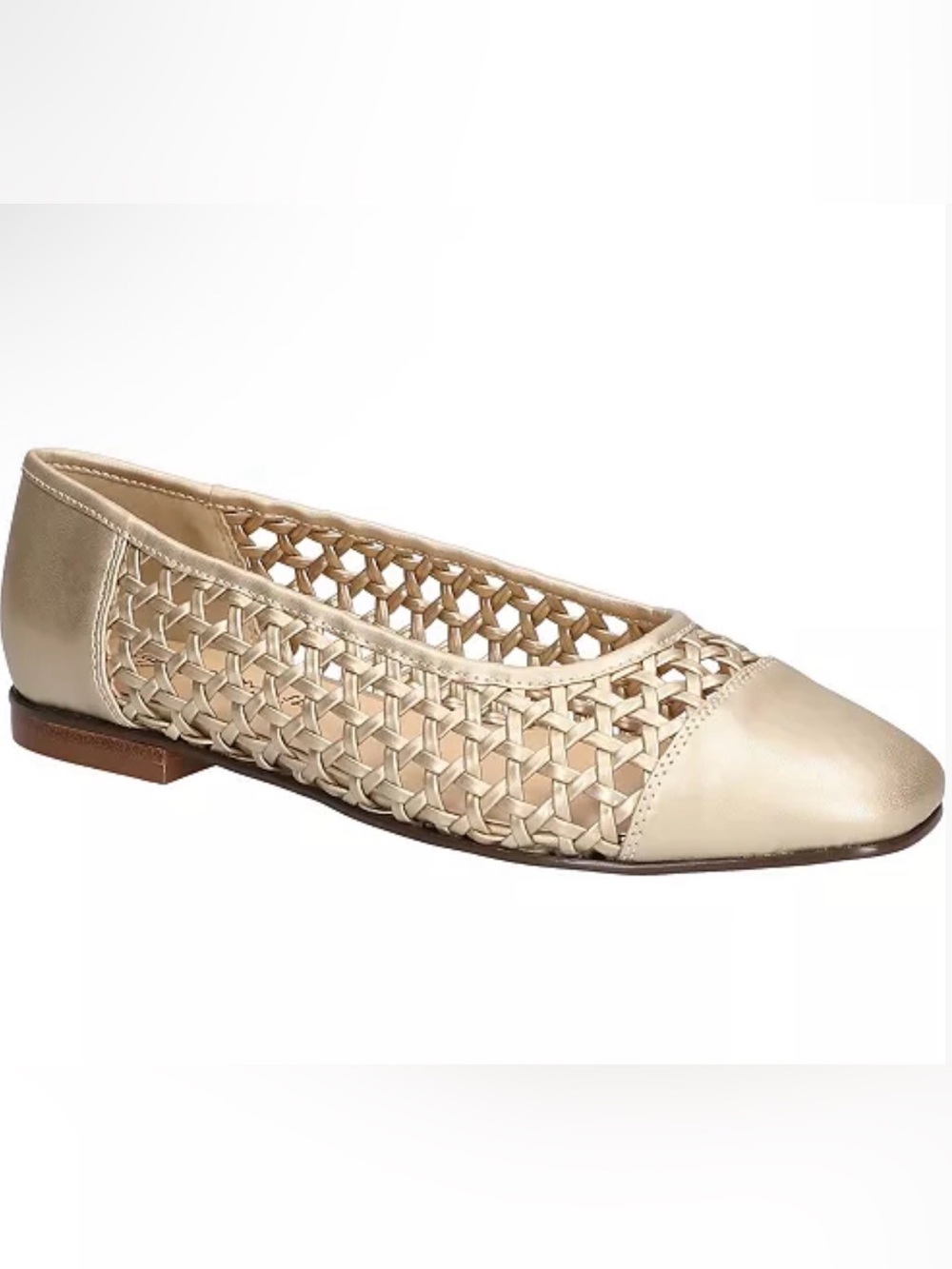 Bella Vita Beloved Woven Ballet Flat in champagne Sz 7WW